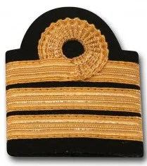 Épaulette modèle Nelson d’officier pilote de ligne, galons dorés surmontés d’une boucle